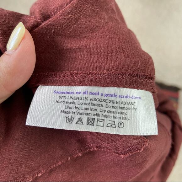 MM Lafleur Angelina Red Brown Tailored Tunic Top Size 4 - Picture 5 of 6